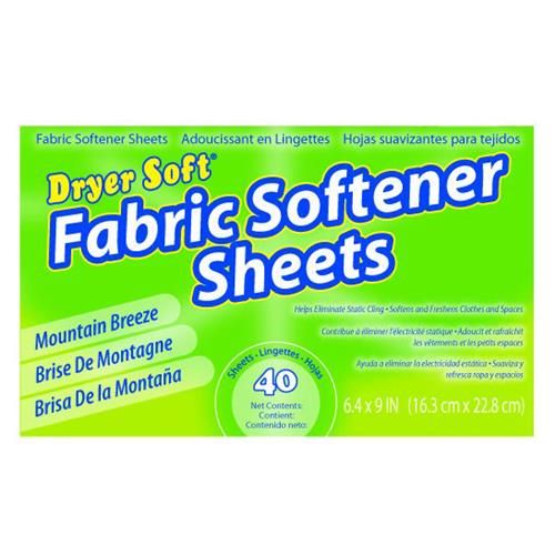 12 Pieces of Dryer Fabric Softner Sheets Mountain Breeze 40 Count