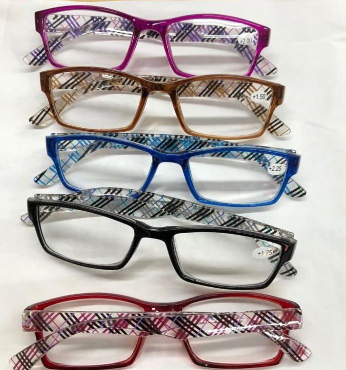 120 Pieces of Assorted Colors And Power Lens Plastic Reading Glasses Plaid Print Hinge Bulk Buy