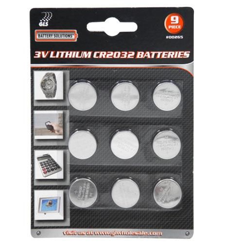 24 Wholesale 9 Piece Lithium Cr2032 Batteries
