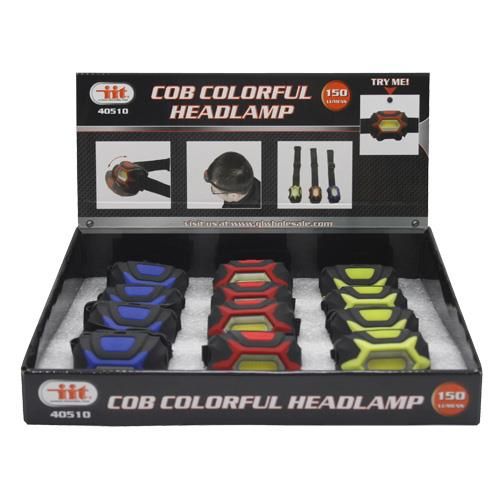 12 Pieces Cob Colorful Headlamp - Flash Lights