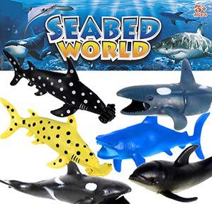 24 Wholesale 6 Piece Seabed World Vinyl Sharks And Whales Sets