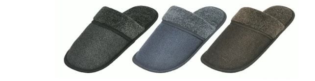 36 Wholesale Men's Winter Fleece Lined House Slipper With Fur Cuff Ling