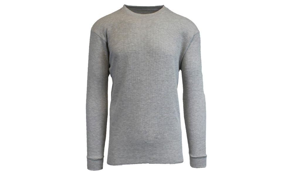 36 Pieces of Men's Waffle Knit Thermal Shirt In Heather Grey, Size 2xl
