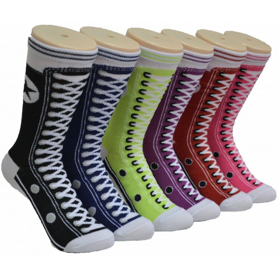 360 Wholesale Women's Sneaker Printed Socks