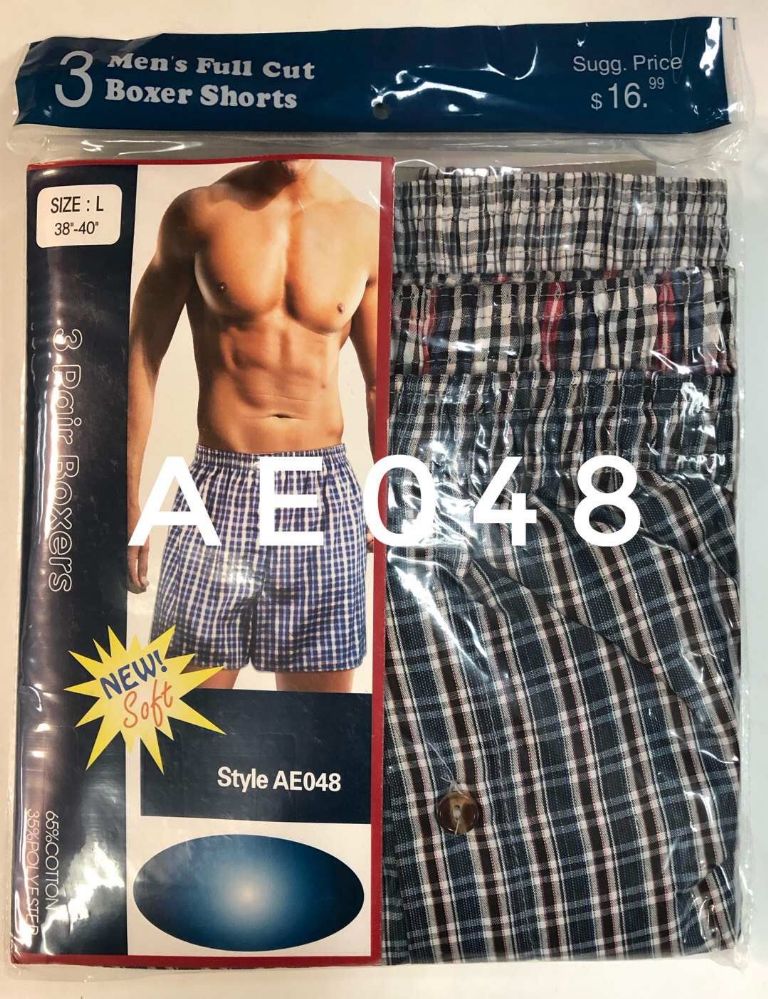 72 Pieces Mens Boxer Shorts Plaid Print - Mens Underwear