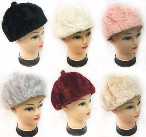 36 Pieces of Faux Fur Ladies Winter Hat Assorted Colors