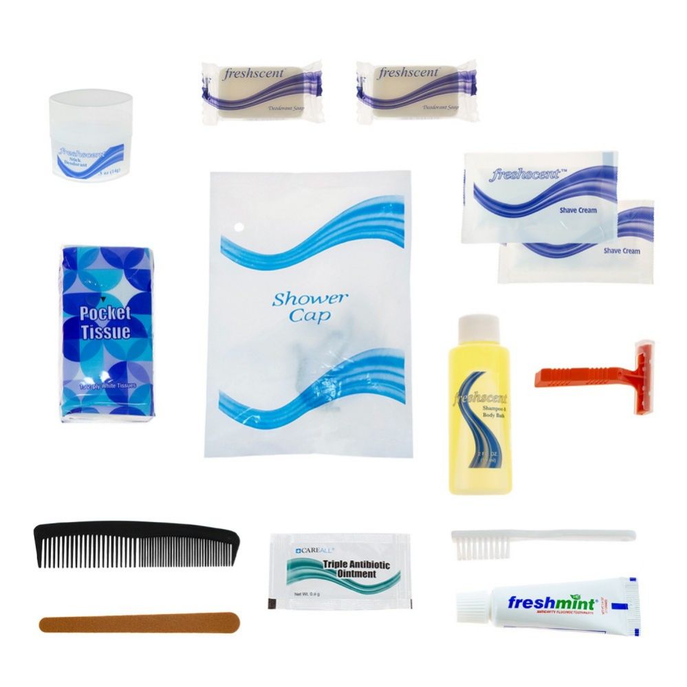 24 Pieces of 15 Piece Hygiene Kits For Emergency Supplies, Charity