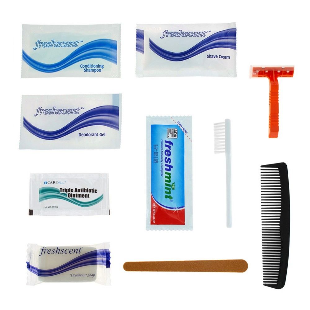48 Pieces of 10 Piece Basic Hygiene Kits For Men, Women, Travel, Charity