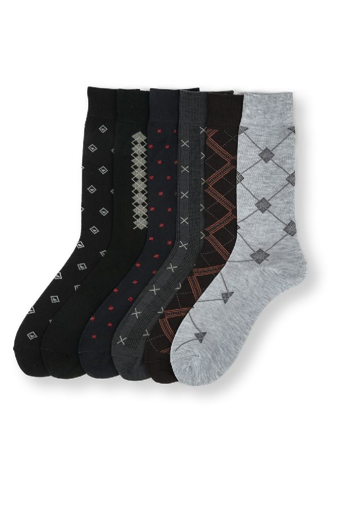 288 Pairs of Men's Assorted Patterned Dress Socks 10-13