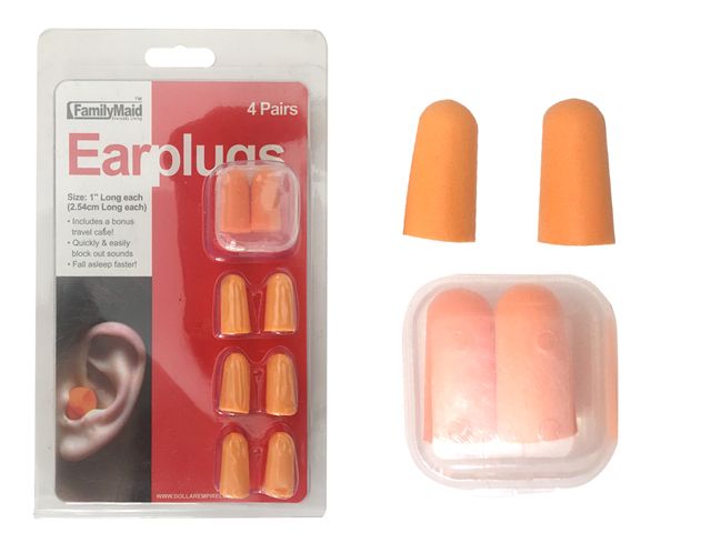 144 Wholesale Earplugs 4 Pairs 1" L With Case