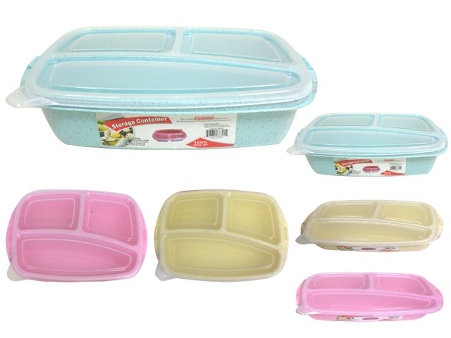 72 Pieces of 3-Section Rectangular Food Container