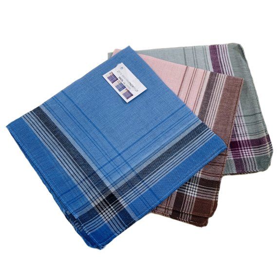48 Pieces of 3 Pack Men's Plaid Handkerchiefs