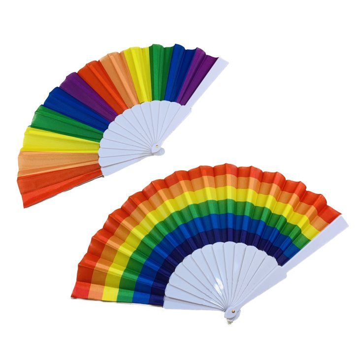 24 Wholesale Rainbow Folding Fan