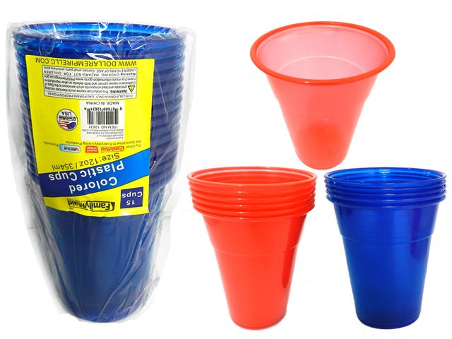 24 Wholesale 15 Piece Plastic Tumbler Cups