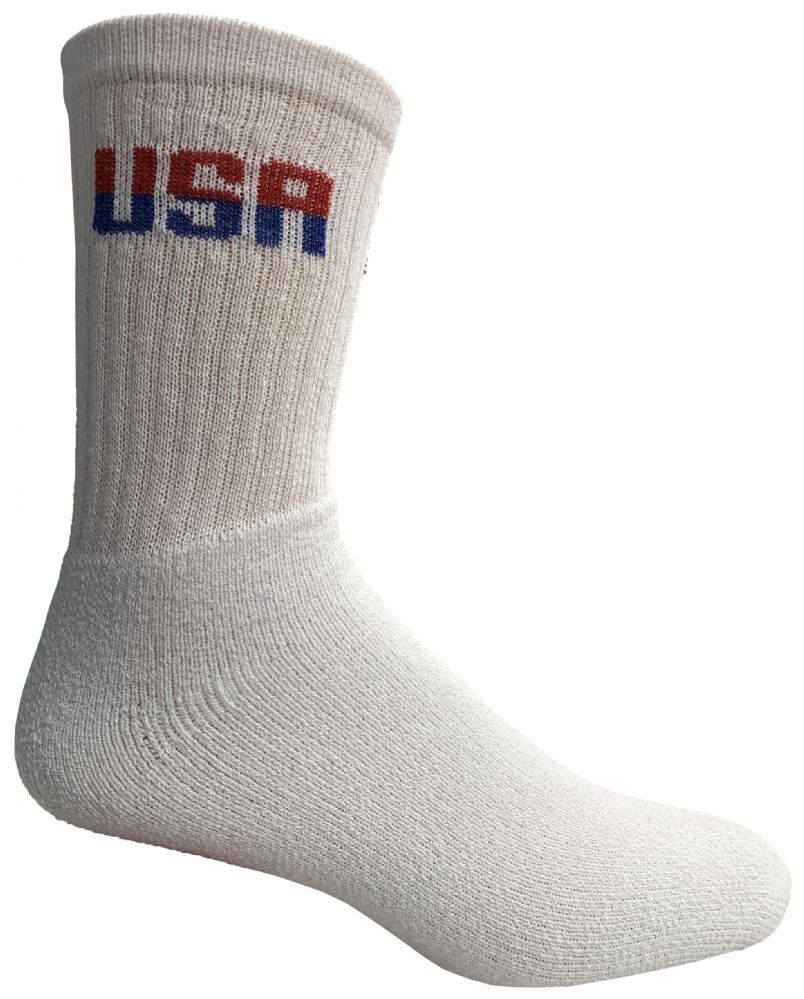 240 Pairs of Yacht & Smith Men's Cotton Terry Cushioned Athletic White Usa Crew Socks Size 10-13