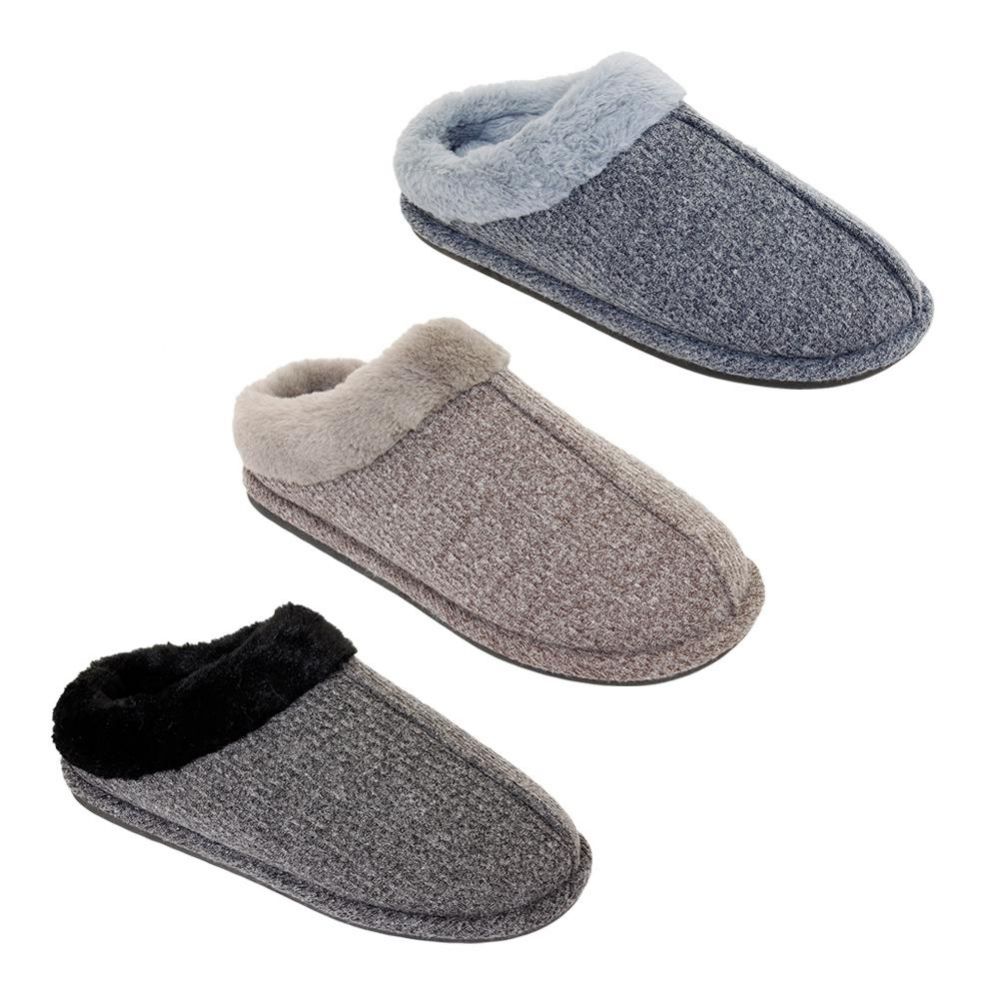 Wholesale Footwear Mens Fur Fleece Lined Winter Slippers