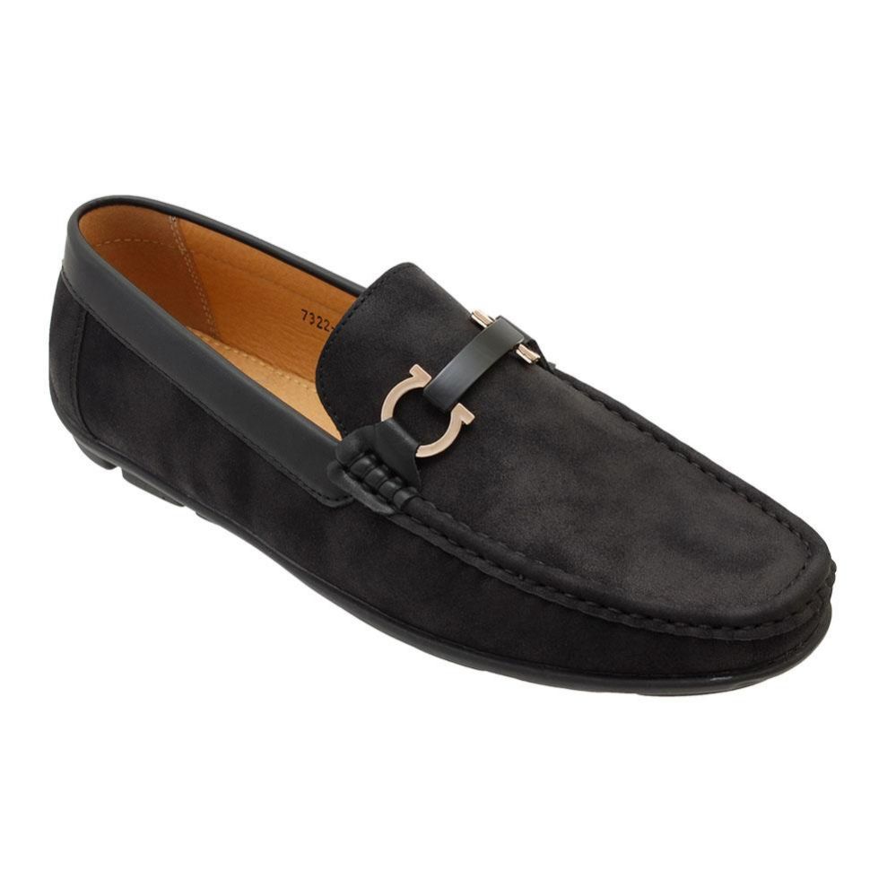 12 Wholesale Mens Loafer Driver Shoes In Black at