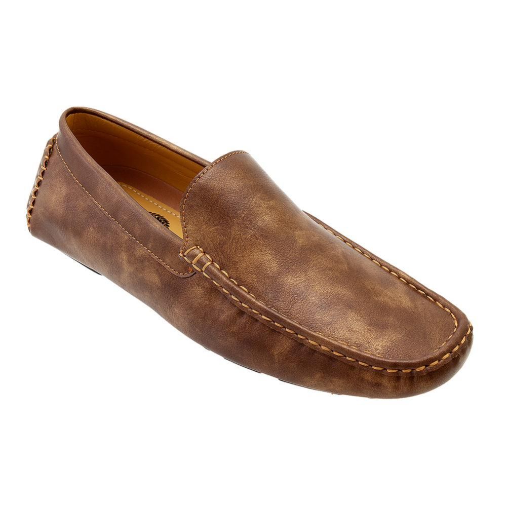 12 Wholesale Mens Loafer Driver Shoes In Brown at