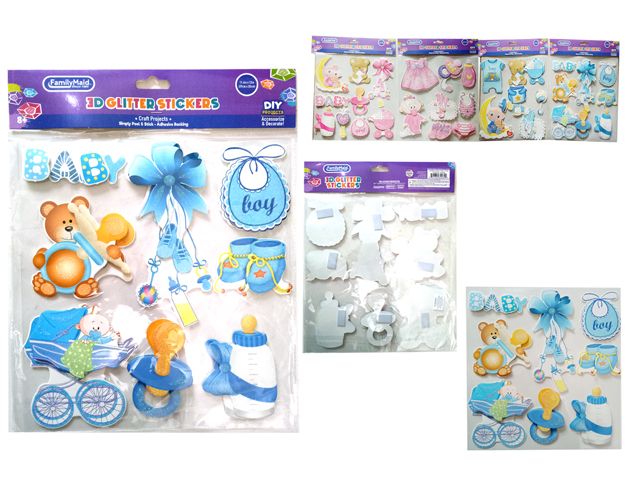 288 Pieces of It's A Boy/girl 3d Stickers
