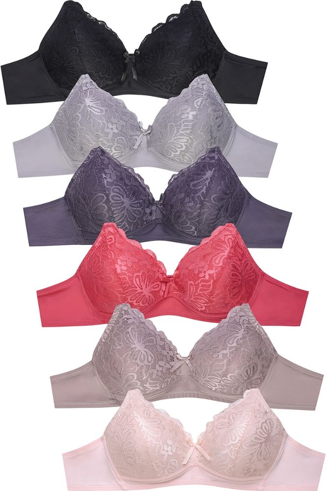 288 Wholesale Sofra Ladies Full Cup Cotton Bra B Cup - at