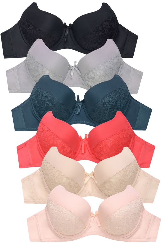 36 Pieces of Lacey Ladys Wireless, No Pad Mama Bra Assorted Color Size 38b