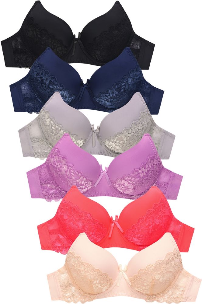 240 Wholesale Fashion Padded Bras Packed Assorted Colors With Adjustable  Straps Size 32 B To 42 D