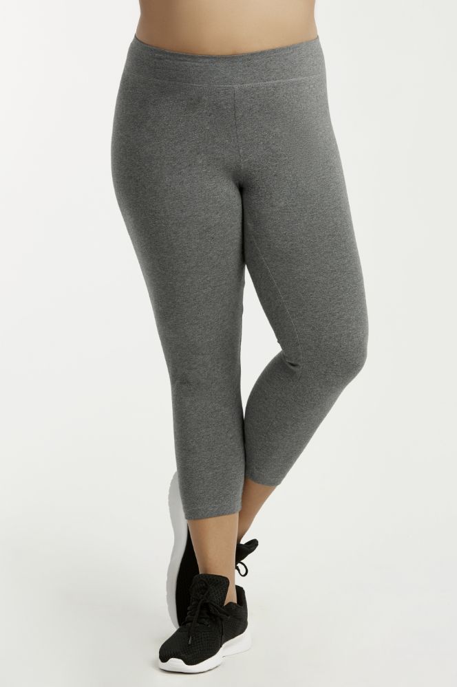 36 Wholesale Sofra Ladies Cotton Capri Leggings Plus Size Charcoal Grey  Size xl - at 