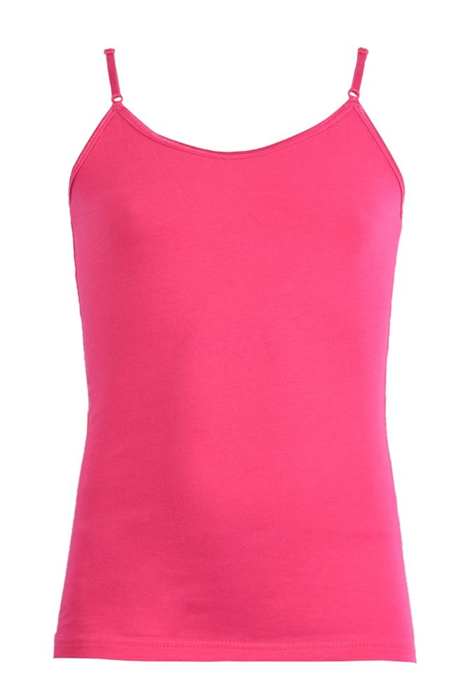 72 Pieces of Mopas Girl's Cotton Camisole In Hot Pink