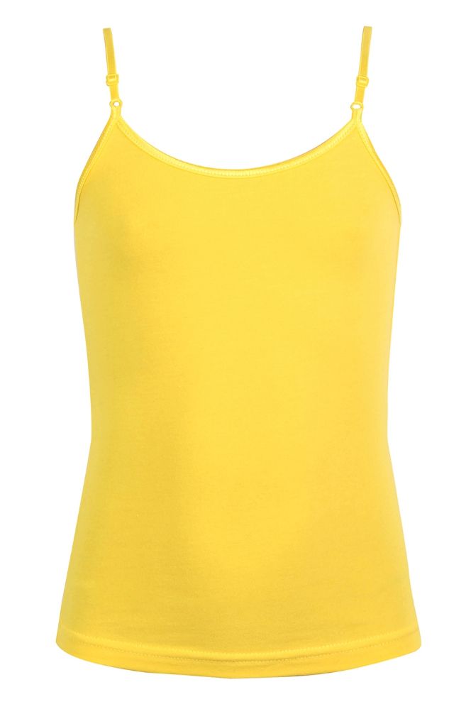 72 Pieces of Mopas Girl's Cotton Camisole In Yellow