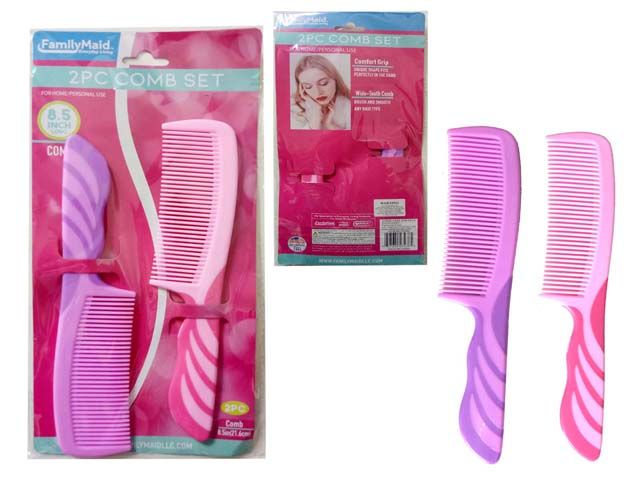 144 Pieces of 2 Piece Combs With Rubber Handle