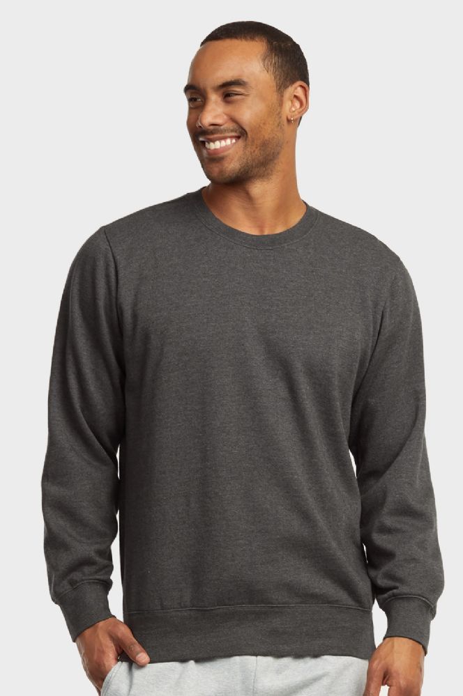 12 Wholesale Mens Light Weight Fleece Sweatshirts In Charcoal Grey Size X Large