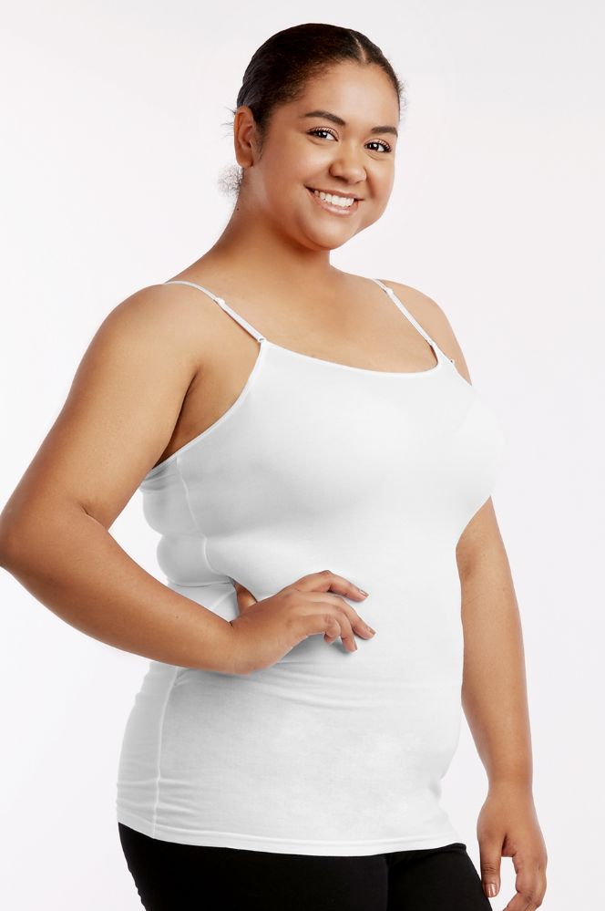 72 Wholesale Mopas Ladies Cotton Camisole Plus Size In White