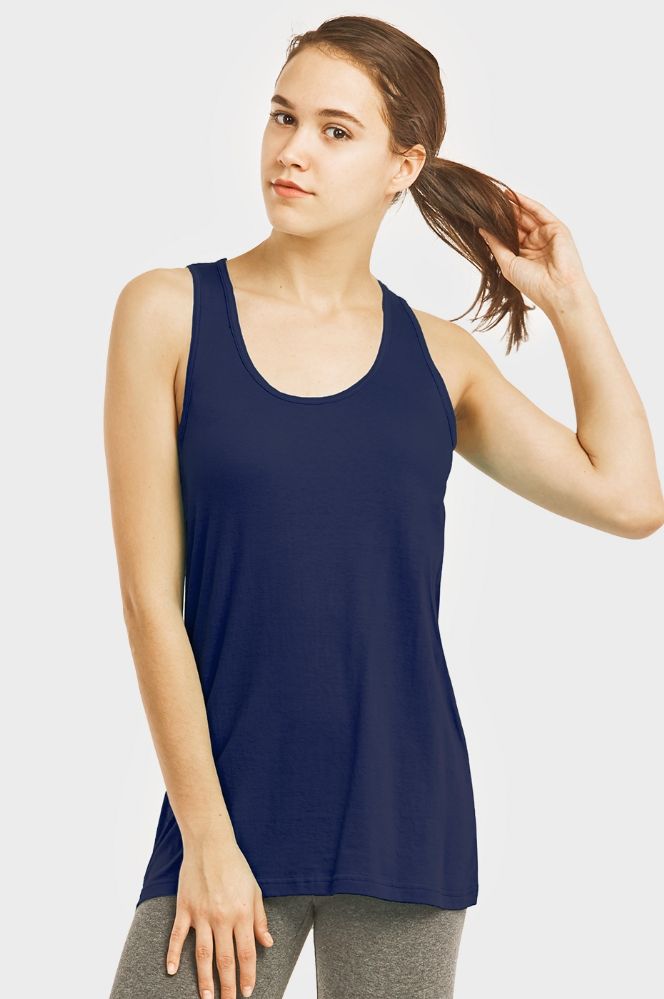 72 Wholesale Cottonbell Ladies Loose Fit Jersey Tank Top In Navy Size Medium
