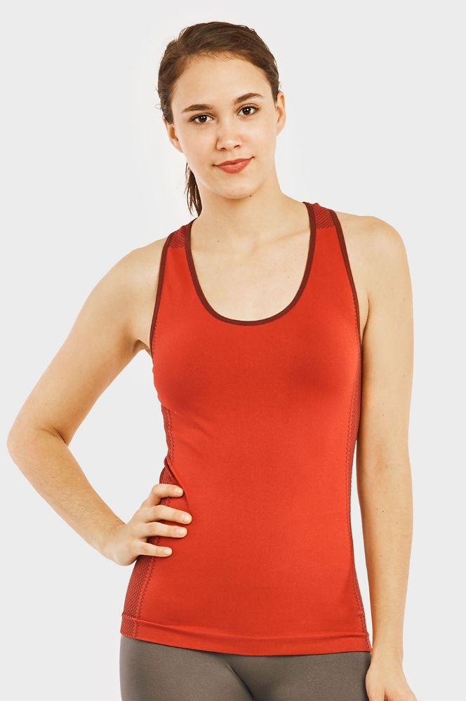 60 Pieces Sofra Ladies Seamless Tank Top With Knitted Design In Cherry - Womens  Camisoles & Tank Tops - at 