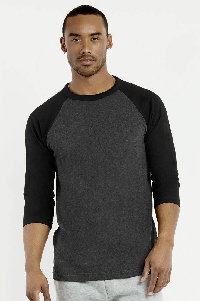 Top Pro Men's Full Length Sleeve Raglan Cotton Baseball Tee Shirt