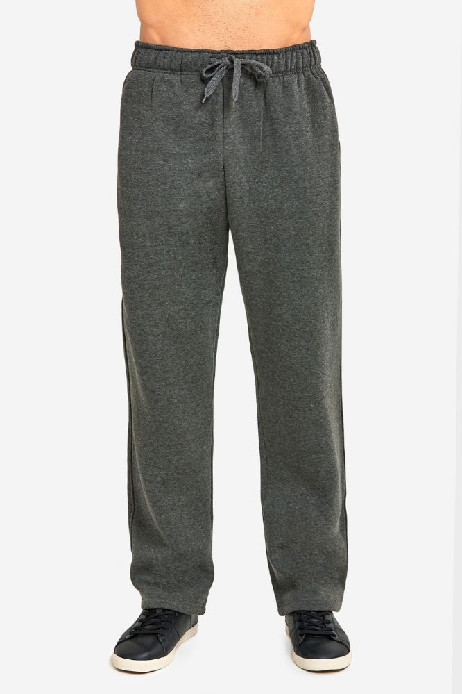 24 Pieces of Knocker Mens Heavy Weight Fleece Sweatpants In Charcoal Grey Size Medium