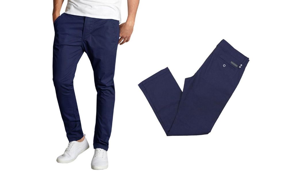 24 Pieces of Men's SliM-Fit Cotton Stretch Chino Pants Solid Navy
