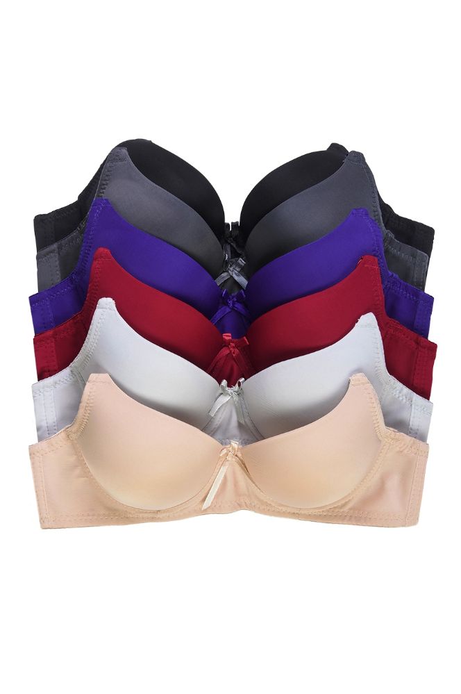 288 Wholesale Sofra Ladies Full Cup Cotton Plain Bra B Cup - at 