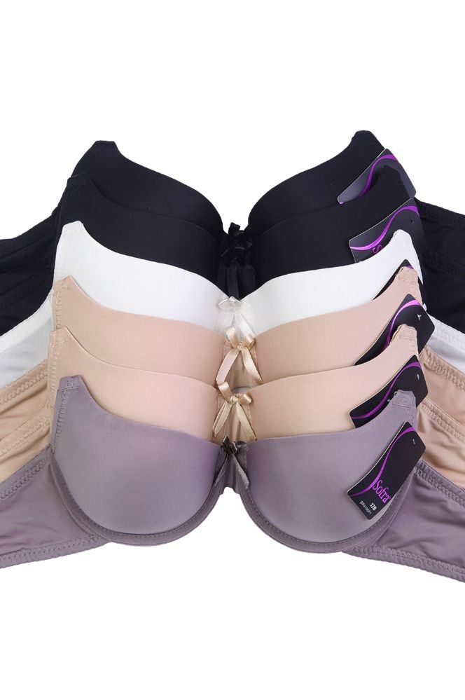288 Pieces Sofra Ladies Plain Bra Cup B - Womens Bras And Bra Sets