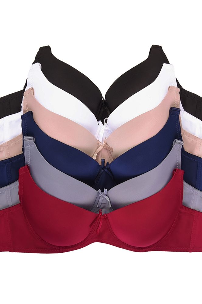 144 Wholesale Mamia Ladies Full Cup Plain D Cup Bra - at 