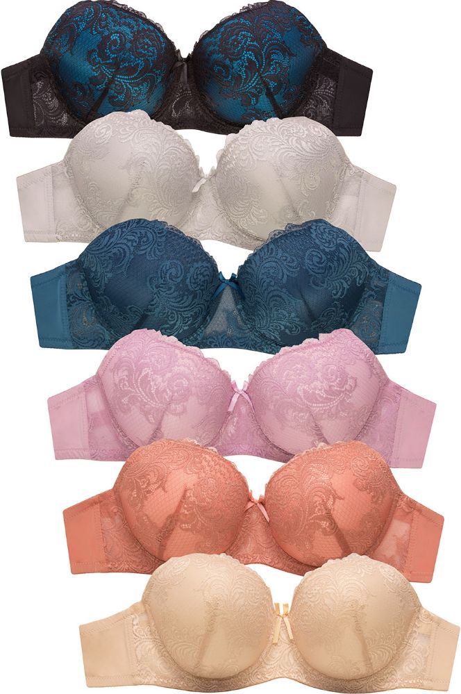 216 Wholesale Sofra Ladies Lace Push Up Bra B Cup - at 