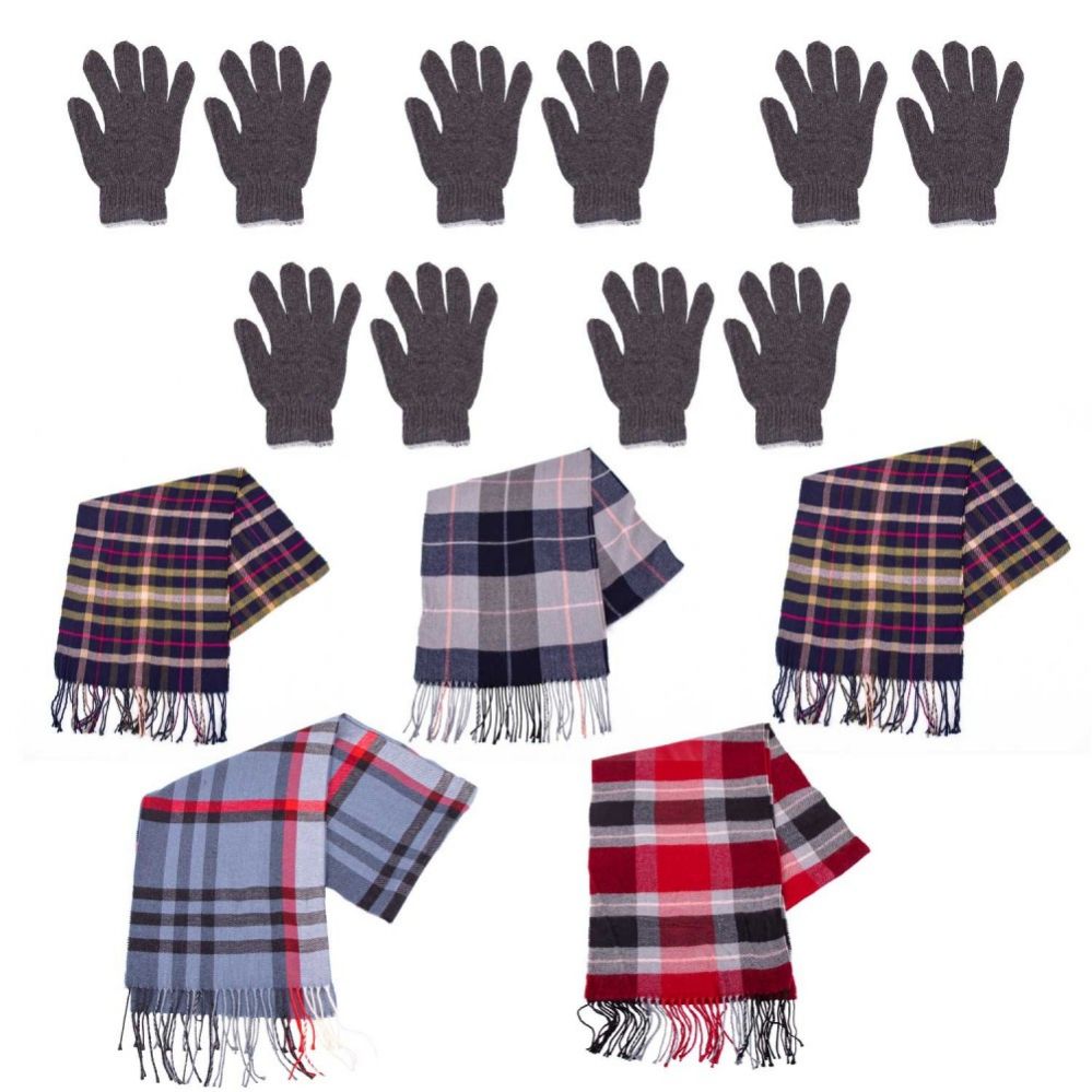 96 Wholesale Winter Gloves And Bulk Scarves Combo Pack