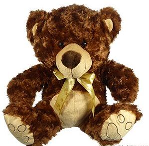 6 Wholesale Plush Curly Fur Bears With Paw Print Cravats