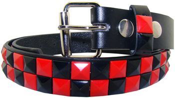 36 Pieces Kids Studded Belts In Black And Red - Kid Belts