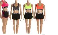 48 Pieces Womens Two Piece Outfits Sport Tank Tops With Short Pant Set - Womens Active Wear