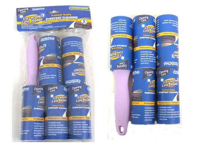 72 Pieces of 5 Pc Lavender Scented Lint Roller Set