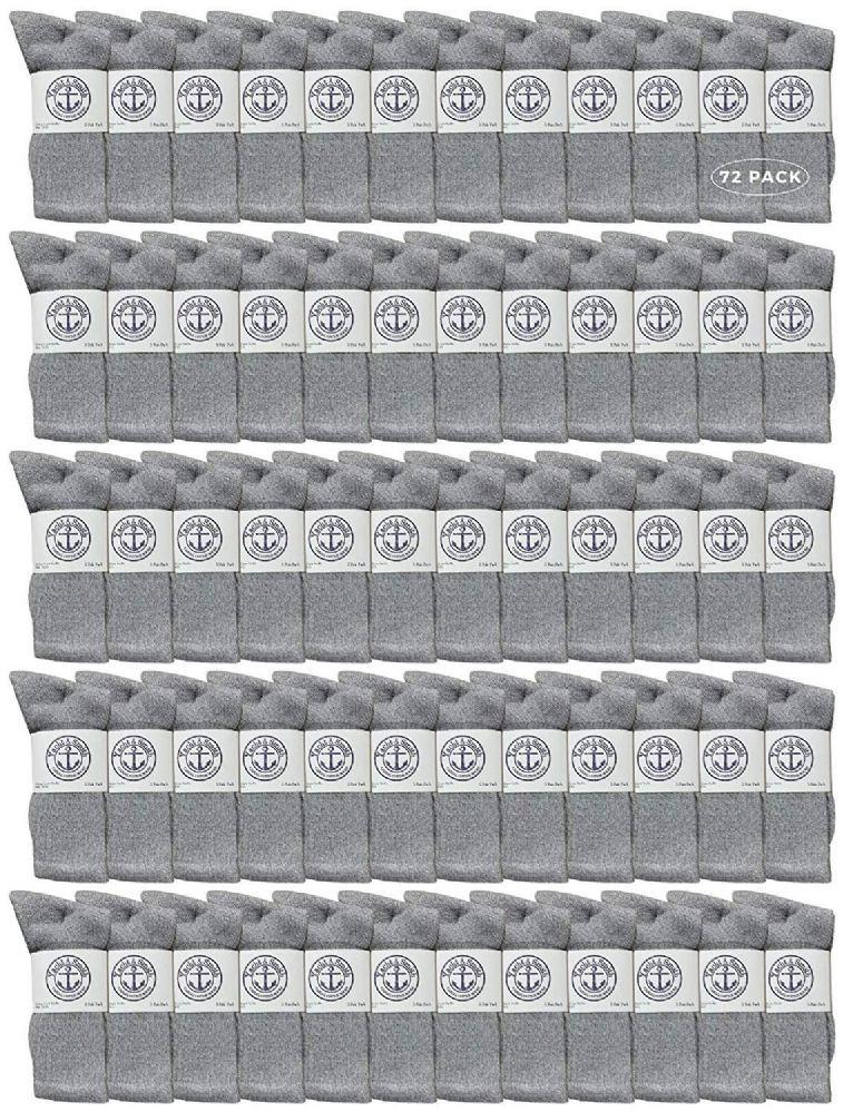 72 Wholesale Yacht & Smith Men's Wholesale Bulk Cotton Socks, With Free Shipping Size 10-13 (gray)