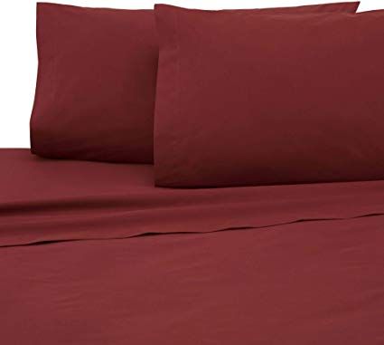 12 Pieces of Martex Twin Size Colored Flat Sheet Heavy Weight And Durable In Burgandy