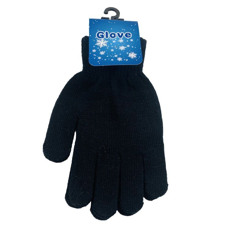 48 Wholesale Ladies Magic Gloves [black Only]