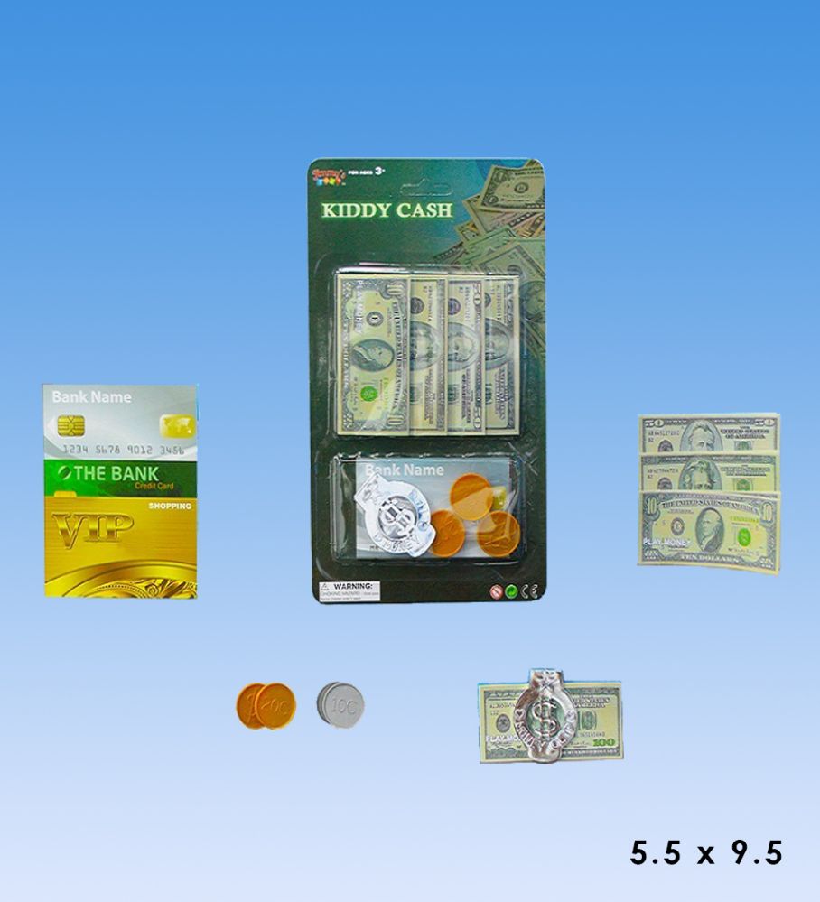 72 Wholesale Mini Play Money Set In Blister Card